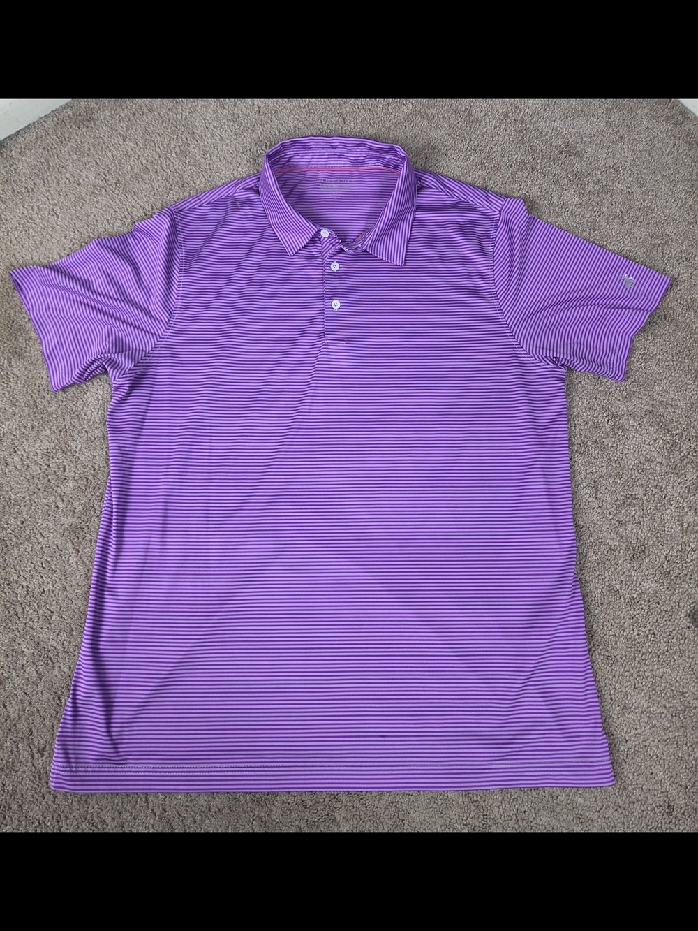 Men's Striped Purple Polo Shirt with Classic Collar
